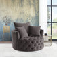 Zunyas - Velvet Accent Chair With Swivel - Furniture Home Direct