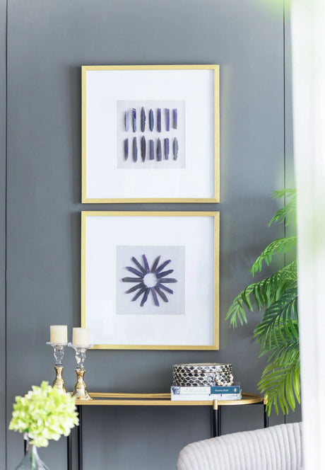 Grace Purple Agate Shadow Boxes Wall Art (Set of 2) - Multicolor - Furniture Home Direct