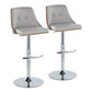 Gianna - Mid Century Modern Adjustable Barstool With Swivel With Rounded T Footrest (Set of 2) - Furniture Home Direct