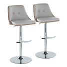 Gianna - Mid Century Modern Adjustable Barstool With Swivel With Rounded T Footrest (Set of 2) - Furniture Home Direct