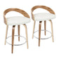Grotto - Contemporary Fixed Height Counter Stool & Swivel With Round Footrest (Set of 2) - Furniture Home Direct