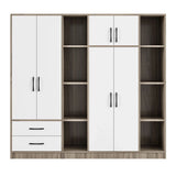 6 Door Wardrobe With Shelves And Drawers - Furniture Home Direct