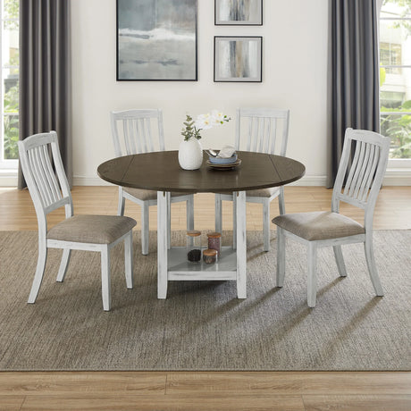 5 Piece DIning Set with Foldable Table - Furniture Home Direct