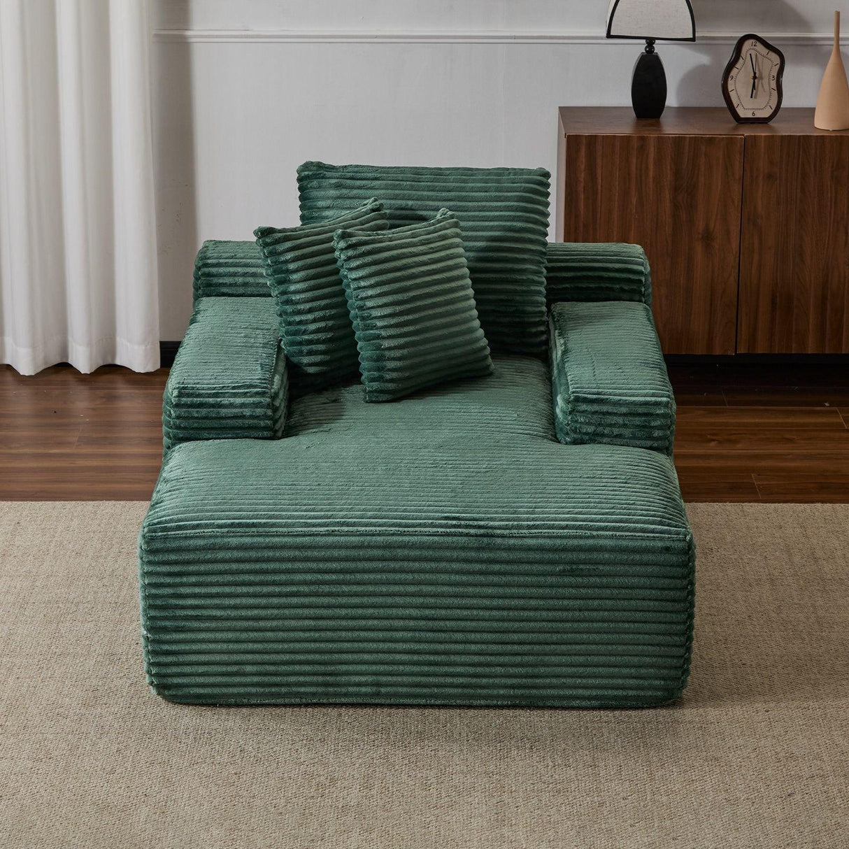 Oversized Chaise Lounge Chair Cozy Cloud Couch With 3 Throw Pillows And Wide Armrest - Furniture Home Direct