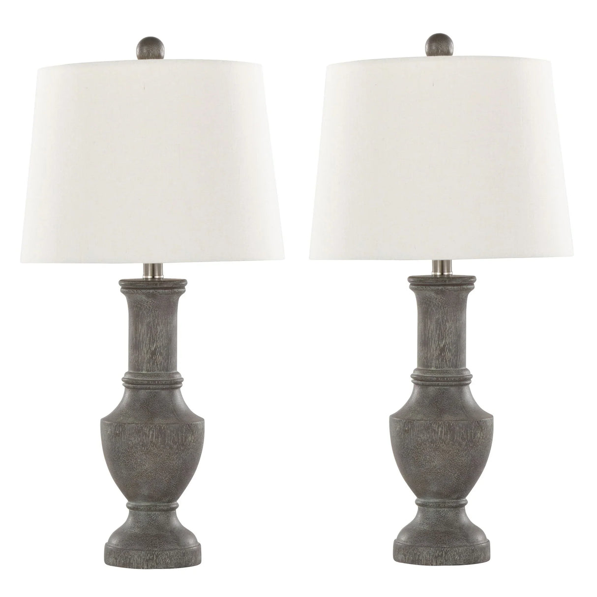 Chateau - Contemporary Table Lamp (Set of 2) - Acid Griffin / Nickel / White - Furniture Home Direct