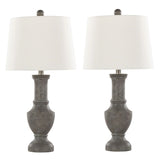 Chateau - Contemporary Table Lamp (Set of 2) - Acid Griffin / Nickel / White - Furniture Home Direct