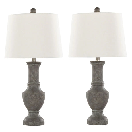 Chateau - Contemporary Table Lamp (Set of 2) - Acid Griffin / Nickel / White - Furniture Home Direct