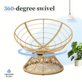 Ergonomic Wicker Chair With Cloud Thick Density Cushion, 3 Proof Cover High Capacity Iron Frame Fluid 360° Swivel - Furniture Home Direct