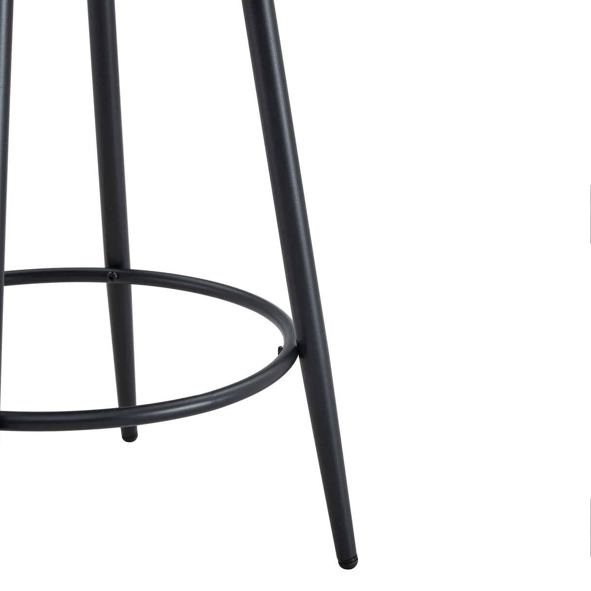 Counter Height Chairs Padded Seat Black Metal Frame White - Furniture Home Direct