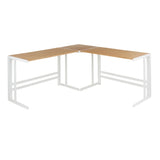 Roman - Industrial L Shaped Desk - White / Natural - Furniture Home Direct