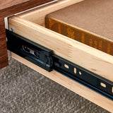 Coffee Table Two Tier Glass Top With Drawer Dark Walnut - Furniture Home Direct