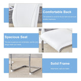 Dining Chairs Set Modern PU Upholstered Chrome White - Furniture Home Direct