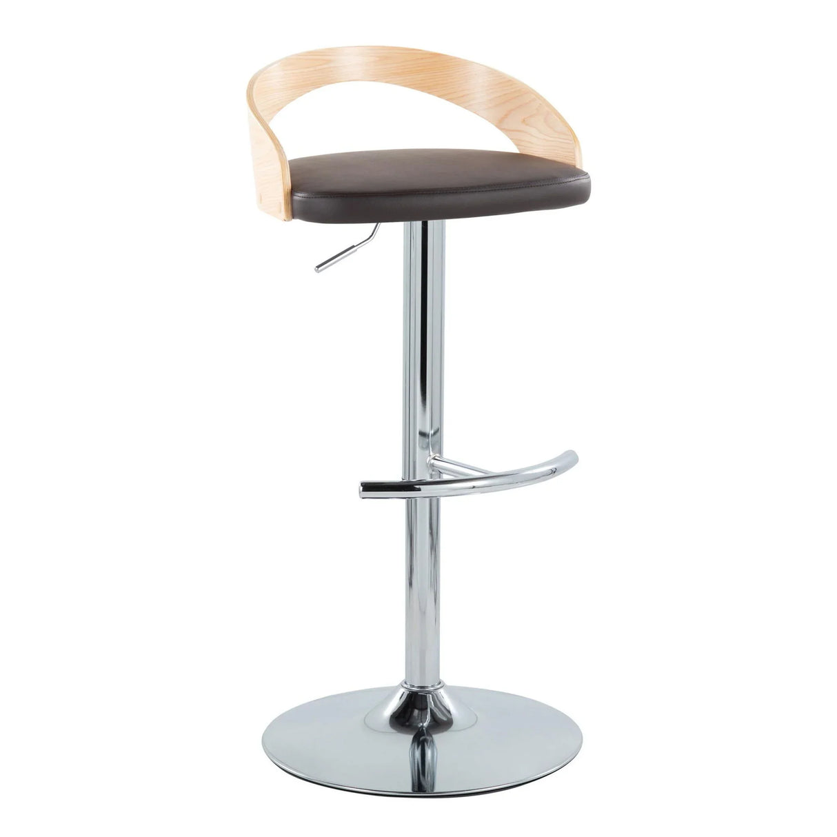 Grotto - Contemporary Adjustable Barstool, Swivel With Rounded T Footrest (Set of 2) - Furniture Home Direct