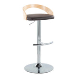 Grotto - Contemporary Adjustable Barstool, Swivel With Rounded T Footrest (Set of 2) - Furniture Home Direct