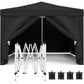 10'X10' Folding Canopy With 4 Removable Sidewalls Outdoor Event Shelter UPF 50+ Gazebo Portable Tents For Parties Beach Camping Wedding Ez Pop Up Canopy 4 Pieces Weight Bag + Carry Bag - Furniture Home Direct