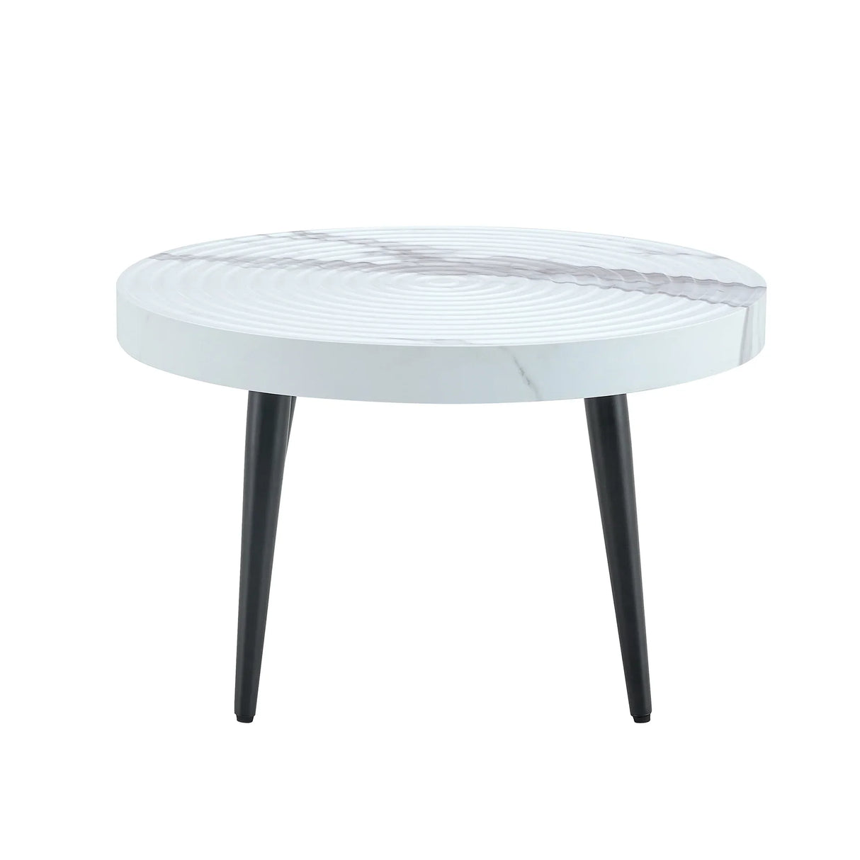 Elegant White Marble Round Coffee Table - Furniture Home Direct