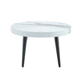 Elegant White Marble Round Coffee Table - Furniture Home Direct