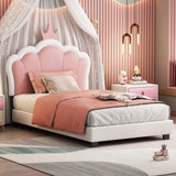 Upholstered Princess Platform Bed With Crown Headboard - Furniture Home Direct