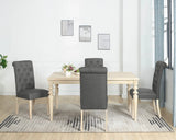 Amonia - 5 Piece Dining Set, Turned-Leg Dining Table With 4 Tufted Chairs - Beige Brown - Furniture Home Direct