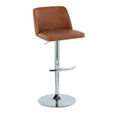 Toriano - Contemporary Adjustable Barstool With Swivel & Rounded T Footrest (Set of 2) - Furniture Home Direct