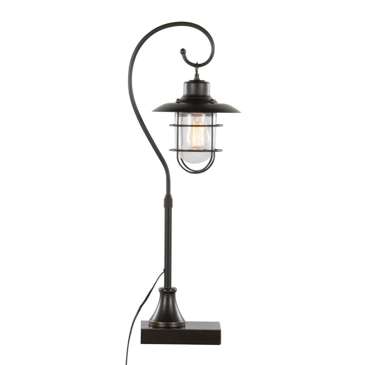 Landen - Contemporary Task Lamp (Set of 2) - Oil Rubbed Bronze / Clear - Furniture Home Direct