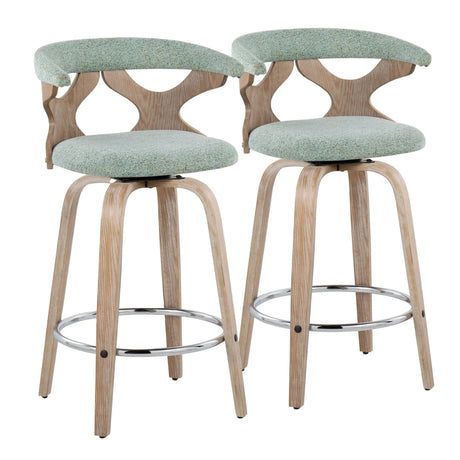 Gardenia - Mid Century Modern Fixed Height Counter Stool With Swivel (Set of 2) - Furniture Home Direct