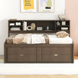Daybed With 2 Bedside Cabinets, Upper Shelves And 4 Drawers - Furniture Home Direct