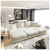 Deep Seat Convertible Sofa With Soft Pillows And Ottomans - Furniture Home Direct