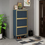 Modern Rattan 3 Door Shoe Rack Cabinet For Entryway - Furniture Home Direct