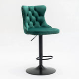 Swivel Velvet Barstools Adjusatble Seat Height, Modern Upholstered Bar Stools With Backs Comfortable Tufted For Home Pub And Kitchen Island (Set of 2) - Furniture Home Direct