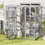 Outdoor Cat House, Diy Cat Enclosure Catio With Double Enter Doors - Furniture Home Direct