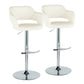 Margarite - Contemporary Ajustable Barstool With Swivel With Rounded T Footrest (Set of 2) - Furniture Home Direct