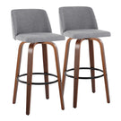 Toriano - Mid Century Modern Fixed Height Barstool Swivel And Round Footrest (Set of 2) - Furniture Home Direct