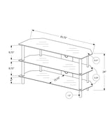 TV Stand, 36 Inch, Console, Media Entertainment Center, Storage Shelves, Contemporary & Modern - Black - Furniture Home Direct