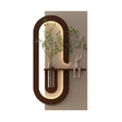 Adjustable LED Sandstone Wall Decor With Simulated Plants 3D Art Sculpture, Glass Vase & Rabbit Statue, Remote Control - Light Coffee - Furniture Home Direct