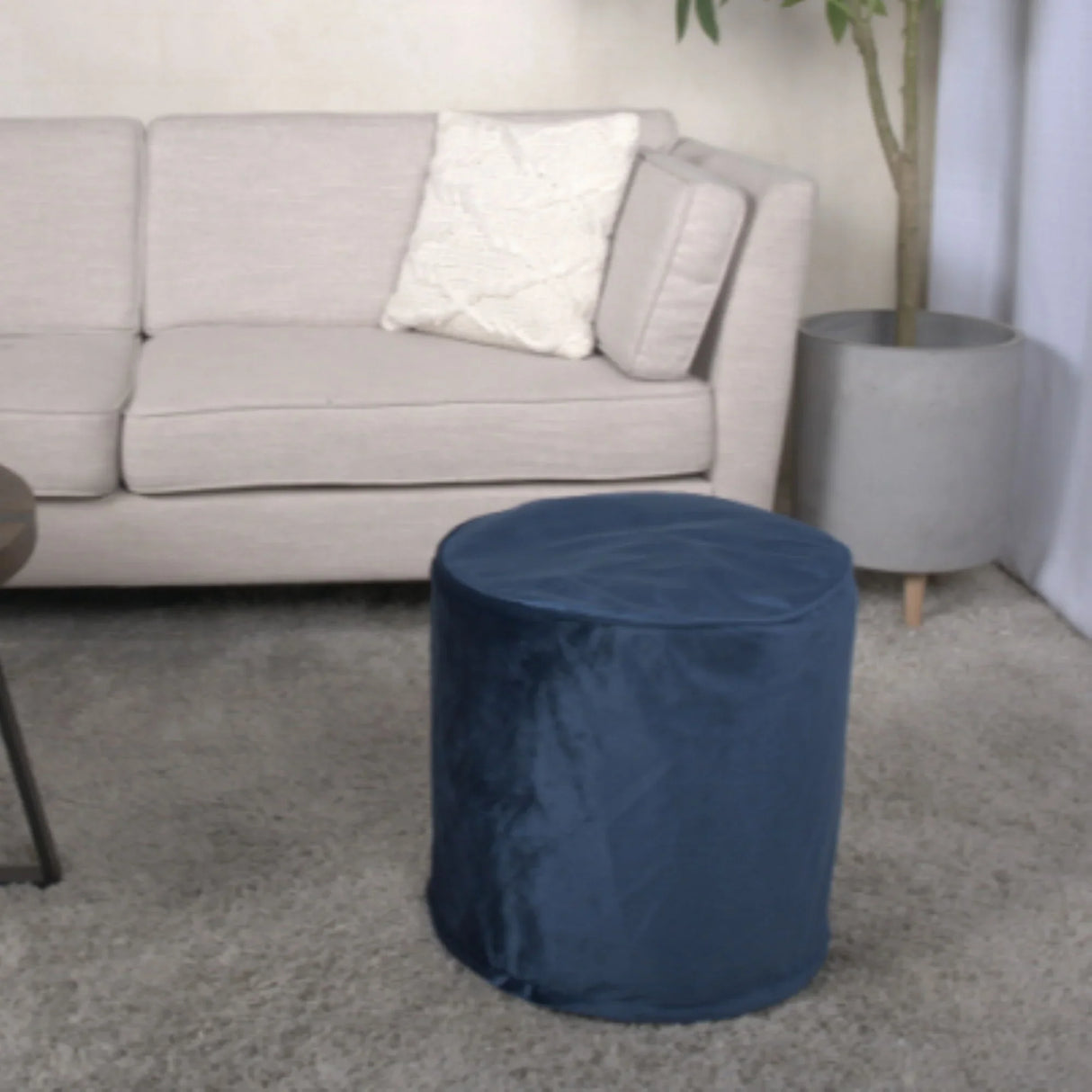 Shimon - Cylinder Pouf Ottoman Floor Cushion - Furniture Home Direct
