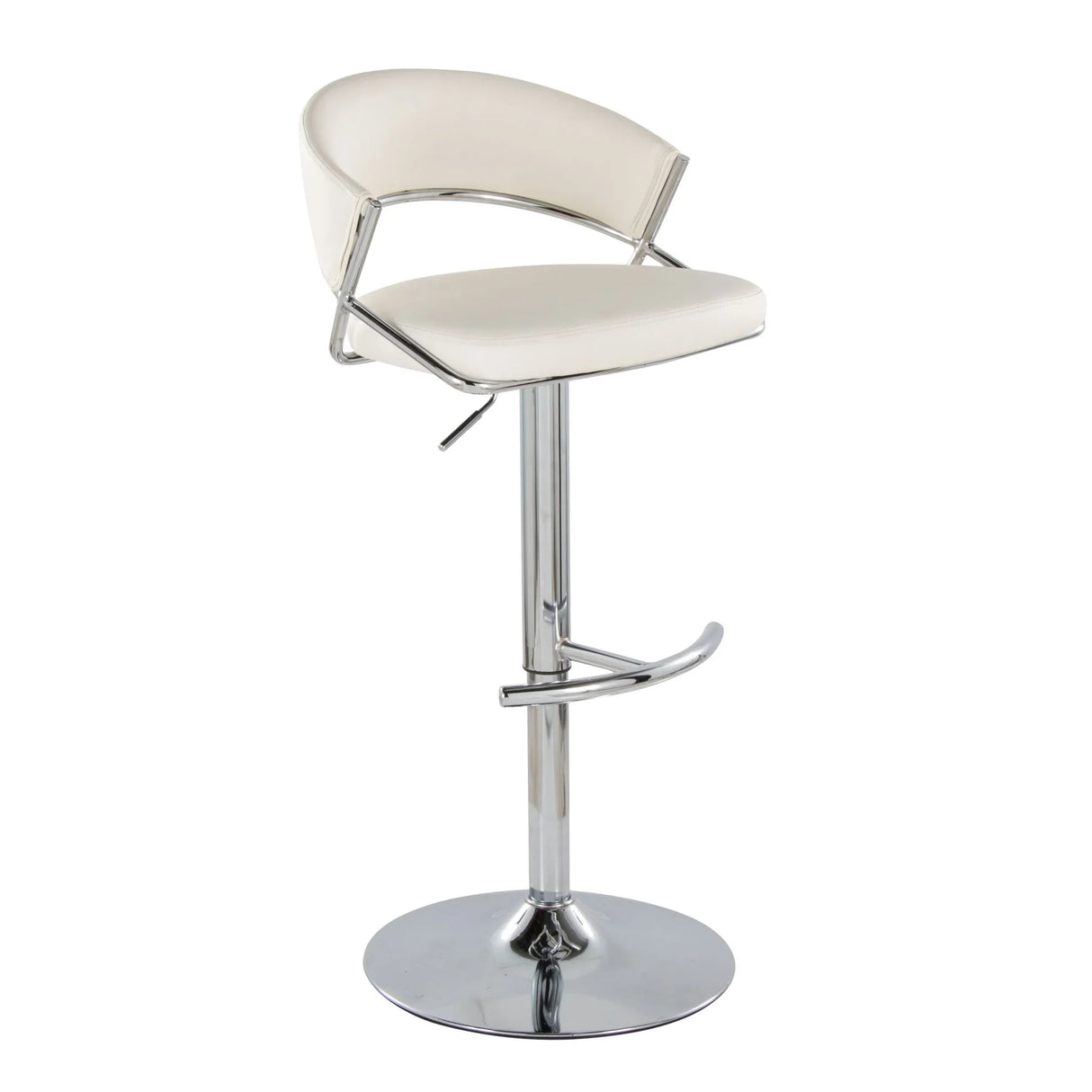 Jie - Contemporary Adjustable Barstool With Swivel & Rounded T Footrest (Set of 2) - Furniture Home Direct