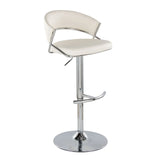 Jie - Contemporary Adjustable Barstool With Swivel & Rounded T Footrest (Set of 2) - Furniture Home Direct