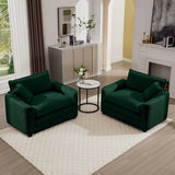 Modern Classic Corduroy Fabric Single Chair Deep Seat Sofa With Pillow - Furniture Home Direct