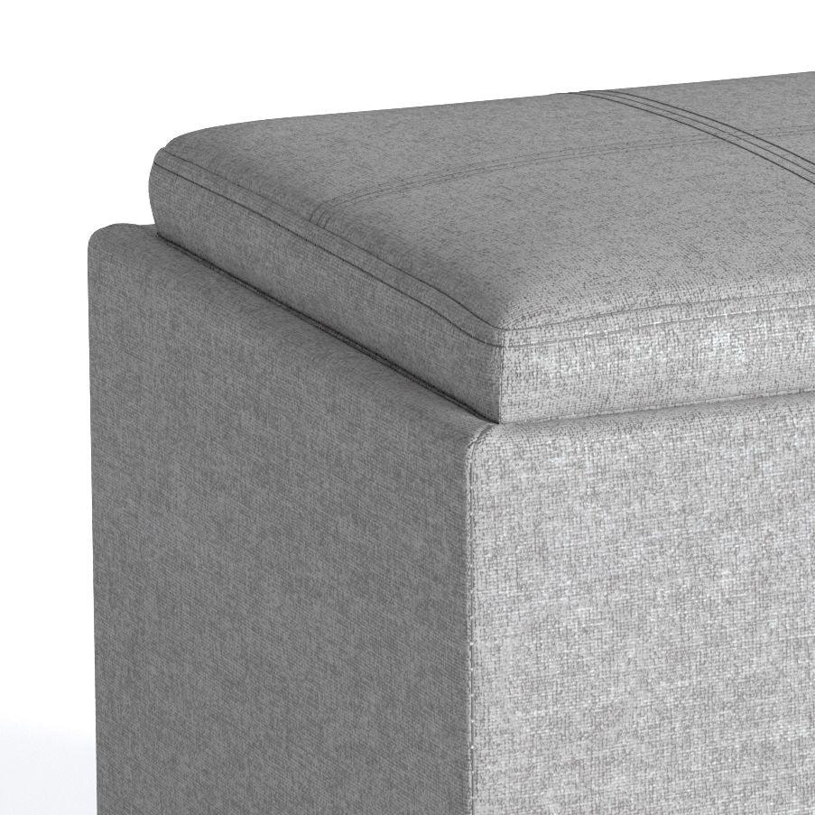Rockwood - Upholstered Cube Storage Ottoman With Tray - Furniture Home Direct