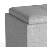 Rockwood - Upholstered Cube Storage Ottoman With Tray - Furniture Home Direct