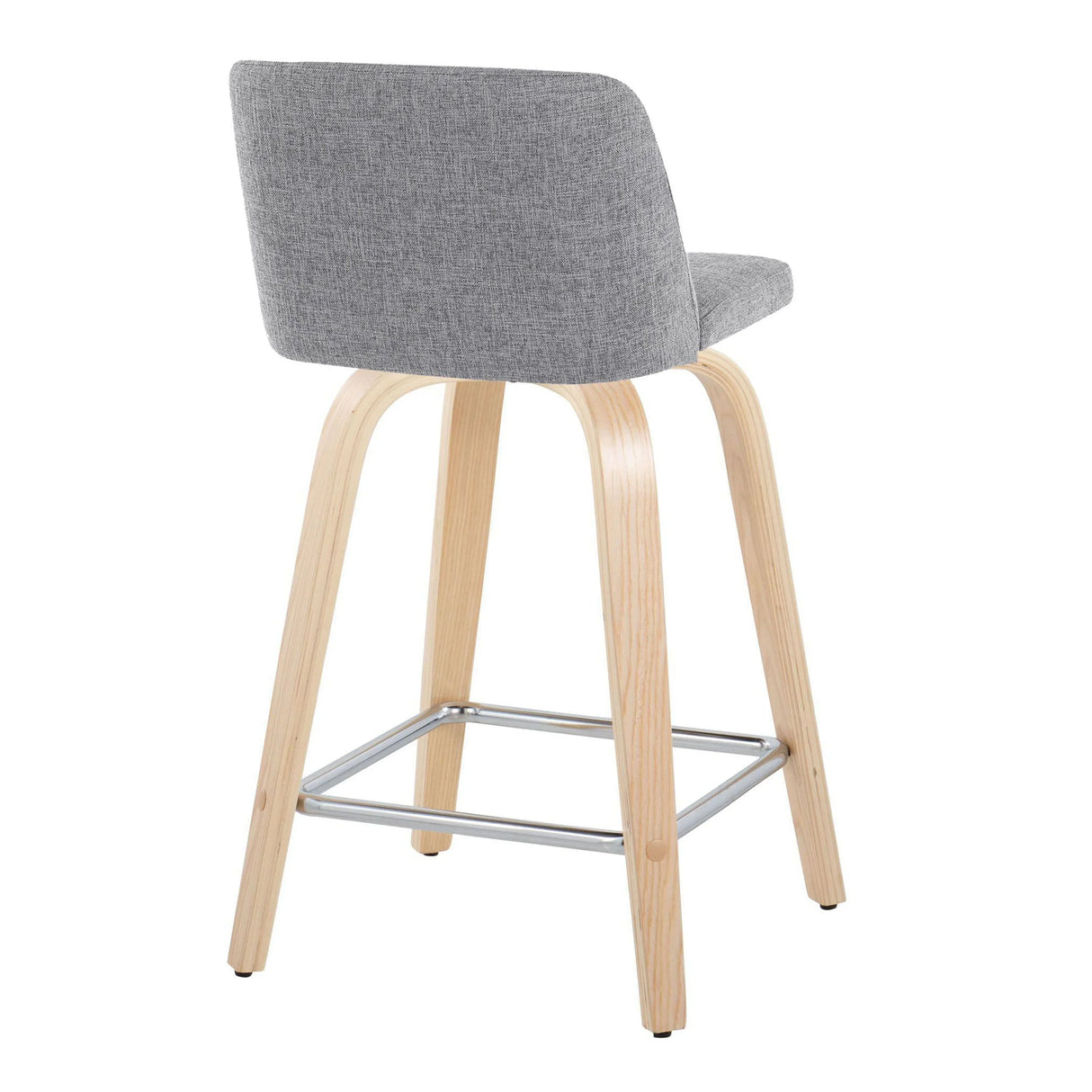Toriano - Contemporary Fixed Height Counter Stool With Swivel With Square Footrest (Set of 2) - Furniture Home Direct