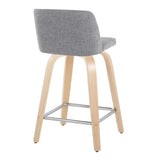 Toriano - Contemporary Fixed Height Counter Stool With Swivel With Square Footrest (Set of 2) - Furniture Home Direct