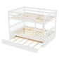 Bunk Bed With Trundle, Convertible To 2 Size Platform Bed, Bunk Bed With Ladder And Safety Rails For Kids - Furniture Home Direct