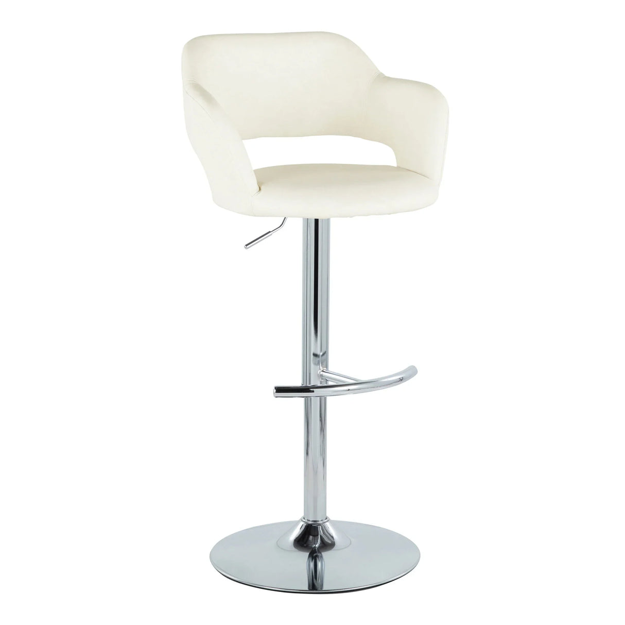 Margarite - Contemporary Ajustable Barstool With Swivel With Rounded T Footrest (Set of 2) - Furniture Home Direct