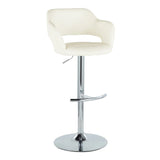Margarite - Contemporary Ajustable Barstool With Swivel With Rounded T Footrest (Set of 2) - Furniture Home Direct