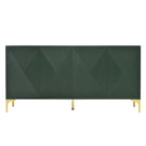 Modern Wood Sideboard Cabinet With Carved Door Panels, Adjustable Shelves, And Sturdy Metal Legs - Furniture Home Direct