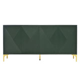 Modern Wood Sideboard Cabinet With Carved Door Panels, Adjustable Shelves, And Sturdy Metal Legs - Furniture Home Direct