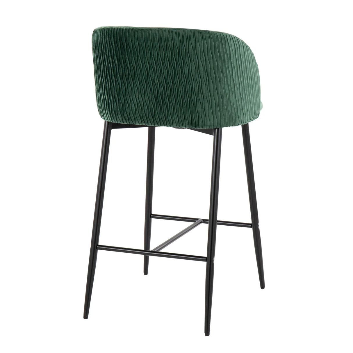 Fran - Pleated Waves Contemporary Fixed Height Counter Stool (Set of 2) - Furniture Home Direct