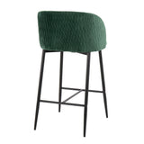 Fran - Pleated Waves Contemporary Fixed Height Counter Stool (Set of 2) - Furniture Home Direct